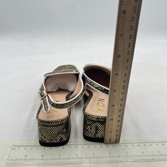 YDN Snake Square Toe Block Low Heels Slingback Formal Loafer Dressy Shoes Pump - Picture 5 of 8